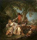 Francois Boucher Canvas Paintings - The Interrupted Sleep
